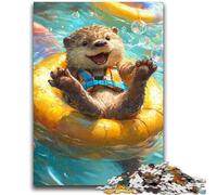 Swimming Otter Puzzles for Adults Teens 1000 Pieces,Family Game Stress Reliever Difficult Challenge Great Gifts And Toys (50x75cm)