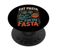 Swimming Pasta Pun Eat Pasta Swim Fasta PopSockets Adhesive PopGrip
