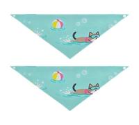 Swimming Pets Dog Scarf Good Breathability 2 Piecing Set for a Gift of Various Sizes 30 × 12 2in