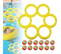 Swimming Pool Balls, Floating Pool Ball, Toss And Catch Ball Set, Throw Game Set with 12 Balls, Fun Pooling Toy for Outdoor Swimming Party Beach Water (Yellow)
