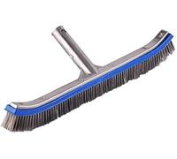 Swimming Pool Brush for Cleaning Pool Walls,Tiles & Floors,Heavy Duty 18" Aluminum Stainless Steel Wire Bristle Pool Scrub Brush for Curved Cleaning Brushes with EZ Clips