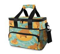 Swimming Pool Capibala Pattern Cooler Bag Thermal Insulated Picnic Lunch Bag Box Large Cool Bag for Beach Picnic Camping Travel Men Women