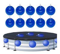 Swimming Pool Cover Weights | 10 Pieces Hanging Water Bags With Buckle For Pool Use - Thickened Thin Weights - Use In Winter Garden Patio Lawn Ground Pool Side