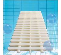Swimming Pool Drain Grate Cover 15x100cm, 6pcs Durable ABS Plastic Grating for Overflow Channel & Drainage Ditch - Easy to Install, Beige Color