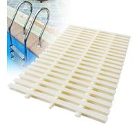 Swimming Pool Drainage Overflow Grate, Flexible Road Gutter Grille for Walkways and Yard Fences, Rhombus Texture, Easy to Install, 10-Piece Set