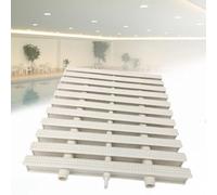 Swimming Pool Drainage Overflow Grating,Activity Grating Cover Strip,ABS Plastic Pool Floor Drain Cover for Indoor/Outdoor Outlet Drainage White-25x100CM/15pcs
