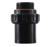 Swimming pool filter sand tank pipe straight connector with threaded unions 1 5'' 2'' PVC for water circulation systems (2 inch black)