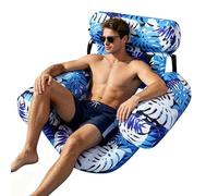 Swimming Pool Floating Chair,Foldable Deck Chair With Backrest,Maple Leaf Pattern for Adults Swimming Pool Floaters | For Adults Swimming, River, Lake, Pond, Backyard, Holiday, Sunbathing, Brown