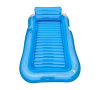 Swimming Pool Floating Lounge Bench, Inflatable Floating Rafts with Cup Holder, Inflatable Tanning Tracker Party, For Outdoor Garden Patio Lake Water Lounging Sunbathing And Sunbathing