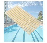 Swimming Pool Grates,Beige Swimming Pool Drainage Overflow Grate - Durable ABS Plastic Drain Gutter Guard Filter, Splicable Drain Grille for Sewer Gutter (20cm Width, 1 PCS)