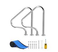Swimming Pool Handrail, Braced Easy Mount Hand Grab Rail for Garden Backyard Pools, Safety Assist with Self-Taping Screws