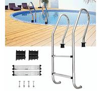 Swimming Pool Handrail - Durable 2-Step Step Handrail for In Ground Pools - 304 Stainless Steel Construction