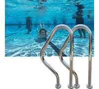 Swimming Pool Handrail Swimming Pool Handrail, Pool Handrails Railing,304 Stainless Steel, Silver, Curved Spa Hand Grab Bar, 31.5 X 18.5 Inches Pool Hand Rail,200KG Load Capacity