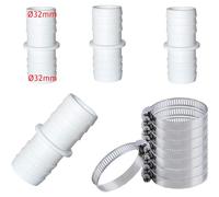 Swimming Pool Hose 38 mm, Pool Hose Connector 38 mm, Straight Connector for Swimming Pool, 38 Pool Hose Connector (32CM-32CM)