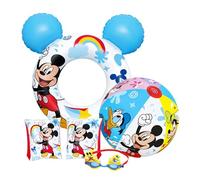 Swimming Pool Inflatables for Kids - Girls & Boys Pool Float Bundle of 20" Beach Ball, Arm Bands, Googles & Swim Ring Tube for Swimming Pool Activities, Water Park, Beach Games (Style_2)