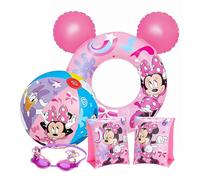 Swimming Pool Inflatables for Kids - Girls & Boys Pool Float Bundle of 20" Beach Ball, Arm Bands, Googles & Swim Ring Tube for Swimming Pool Activities, Water Park, Beach Games (Style_3)