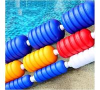 Swimming Pool Lane Dividers with 5 Red Buoys - Durable Safety Rope Spiral Float Line for Beach & Pool Organization (11cm 1m) - Improve Pool Safety & Swimming Experience