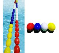 Swimming Pool Lane Rope with Floats, Outdoor Pool Lane Lines Equipment to Divide - Effective Visibility, Blue/Yellow/Red/White Buoy Kits