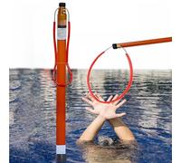 Swimming Pool Life Saving Hook and Pole - Sturdy Reflective Rescue Lifesaving Poles for Lifeguards, Supports 120kg/240lbs for Adults, Children, and Elderly at Docks and Yachts