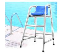 Swimming Pool Lifeguard Chair for Water Park, Safety Lifeguard Ladder Delux Life Guard Chairs with Seat/ Hook/ Sunshade Hole, 304 Stainless Steel Rustproof Swimming Life-saving Equipment ( Color : Sil