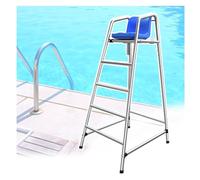 Swimming Pool Lifeguard Chair for Water Park, Safety Lifeguard Ladder Delux Life Guard Chairs with Seat/ Hook/ Sunshade Hole, 304 Stainless Steel Rustproof Swimming Life-saving Equipment ( Color : Sil