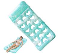 Swimming Pool Lounger Float - 180 x 90 cm PVC UV Resistant | Inflatable Floating Bed with Headrest | Waterproof Pool Raft for Garden Party, Patterned Summer Beach Lounger