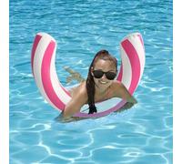 Swimming Pool Noodle Float Curved Inflatable Pool Noodle Pool Noodles inflatable Pool Noodles For Travel Jumbo Travel Swimming Pool Float Water Tropical Leaves Noodles for Adult (Pink)