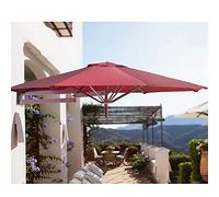 Swimming Pool Parasol Garden and Terrace Cever, Outdoor Wall-mounted, with Metal Teles Folding Rod, Rotating Umbrella (Red 2.2m)