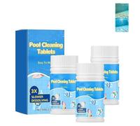 Swimming Pool Purifier, Pool Cleaning Tablets for Crystal Clear Water, 100g/3.53oz Crystal Clear Water Treatment, Waters Clarifier for Swimming Pools (Blue 3pcs)