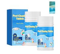 Swimming Pool Purifier, Pool Cleaning Tablets for Crystal Clear Water, 100g/3.53oz Crystal Clear Water Treatment, Waters Clarifier for Swimming Pools (Blue 2pcs)