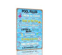 SWIMMING POOL rules Metal Signs Pool Rules Tin Sign Retro Vintage Wall Decoration Arty Outdoor Decor Gift 8x12 Inch
