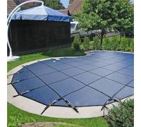 Swimming Pool Safety Cover,Round Swimming Pool Safety Cover, 26ft Solid Mesh Winter Protector with Brass Anchors, Inground Pool Tarp - Durable, Heavy-Duty Pool Cover for Ultimate Protection