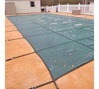 Swimming Pool Safety Cover,Winter Pool Safety Cover - Rectangular Inground Protector, 10ft-33ft Solid Mesh with Brass Anchors, Complete Hardware Included for Ultimate Winter Protection