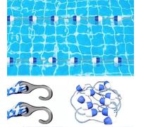 Swimming Pool Safety Divider Rope and Float Line with 2 Pre-Assembled Stainless Hooks Dividing Lanes Areas Floating Line Floats Safety Divider Floating Buoy Lines Accessories