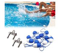Swimming Pool Safety Float Line, Commercial Swim Competition Lane Dividers (15-30ft), Water Park Deep/Shallow End Cordon with Hooks, Durable & Adjustable Swim Ropes