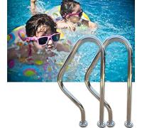 Swimming Pool Safety Hand Rail Pool Handrail Swimming Pool Handrail, Stainless Steel Pool Grab Handle, Curved Spa Railing,Silver Pool Stair Hand Rail for Swimming Pools, Incline Layers, Water Park