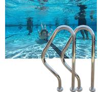 Swimming Pool Safety Hand Rail Swimming Pool Handrail, Pool Handrails Railing,304 Stainless Steel, Silver, Curved Spa Hand Grab Bar, 31.5 X 18.5 Inches Pool Hand Rail,200KG Load Capacity