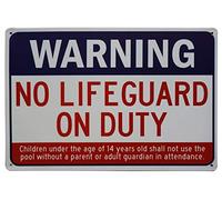 Swimming Pool Sign, No Lifeguard On Duty Sign Game Life Signs Outdoor Warning Signage Commercial Spa Guard Cleaner Hole Guards 8x12 Inch