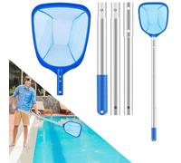 Swimming Pool Skimmer Net,2026 NEW Hot Tub Net with Telescopic Robust Aluminium Pole 60 Inch Pond Nets for Cleaning Leaf Fine Mesh Lightweight Skimmer Net Algae for Spa,Garden Pond