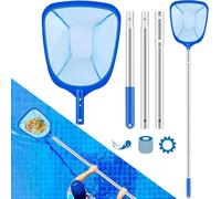 Swimming Pool Skimmer Net, Professional Swimming Pool Skimmer, Aluminum Pole Ultra Fine Mesh Net Handy Leaf Skimmer for Fast Cleaning Pool, Spas, and Fountains Swimming Pool Supplies (Large)