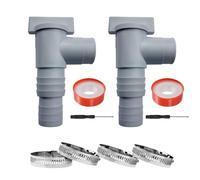 Swimming Pool Stop Valve With 32mm Hose Fitting, Pool Stop Valve With 2 Spare Clamps, Double Split Hose Valve Plunger Pool Accessories (2pcs)