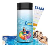 Swimming Pool Test Strips,8-Way Pool Salt Test Strips - 100 Strips Pool and Hot Tub Test Strips for Quick&easy Test Salt, Total Alkalinity, Ph, Chlorine