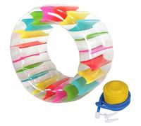 Swimming Pool Toys 39x24 Inch Colorful Inflatable Roller Wheel Fun Pool Toys with Air Pump for Children Under 110cm