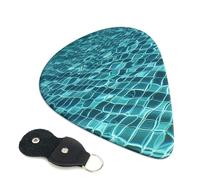 Swimming Pool Water 6 Pack Guitar Picks With Holder, Personalized Guitar Plectrums Non-Slip Portable Ukulele Bass Picks 0.71mm For Acoustic Guitar Lovers Gifts