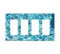 Swimming Pool Water Outlet Cover,4-Gang Wall Plate Hidden Screw Face Plate,Thermoplastic Faceplate Cover Decorator Receptacle Outlet Light Switch Cover Size 8.3"x 4.7"for House