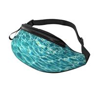 Swimming Pool Water Print Bum Bag, Waist Fanny Packs with Headphone Jack and Adjustable Belt Cross Body Bumbags for Travel Running Jogging Workout Hiking