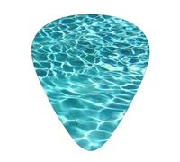 Swimming pool water Print Guitar Picks, 12 Pcs Guitar Plectrums Celluloid Pick Classical Triangle Picks for Acoustic, Electric, Bass Guitar including 0.46mm 0.71mm 0.96mm