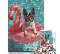Swimming Pug Jigsaw Puzzles for Teenagers 1000 Jigsaws,Toys Educational Games Stress Relieving Suitable for Desktop Decoration (38x26cm)