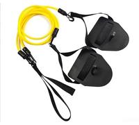 Swimming Resistance Band Trainer With Adjustable Hooks And Added Flipper Resistance, Swimming Strength Trainer, Land Swimming Traine(Yellow 20lb)