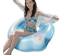 Swimming Ring for Children Adults PVC Inflatable Swimming Ring with Handrails for Pool Parties, Beach Trips and Summer Activities